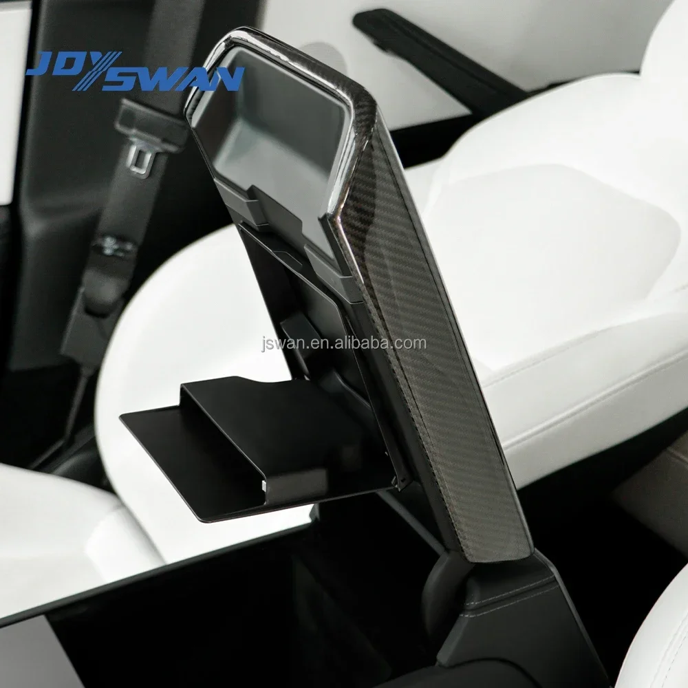 غطاء مسند ذراع وحدة التحكم المركزية من ألياف الكربون لطراز تسلا 3 هايلاند (2024+) #3