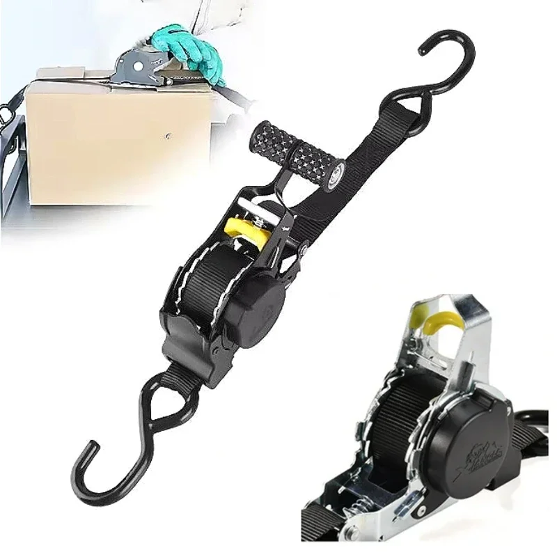 

Anti-slip Auto Ratchet Strap Automatic Sturdy Hooks Luggage Strap Strong Load Bearing Durable Retractable Belt