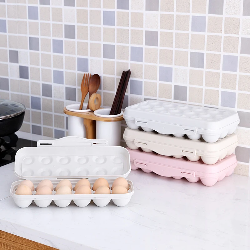12 Grid Egg Storage Box Shockproof Egg Holder Kitchen Eggs Carrier Protection Box For Refrigerator Camping Picnic Hiking Travel