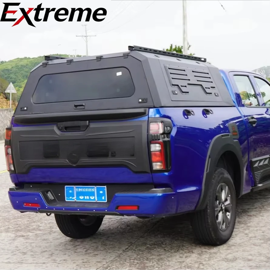 

extreme:20 Years Manufacture Aluminum Hard Top Pickup Truck Canopy with Side Windows and Roof Rack