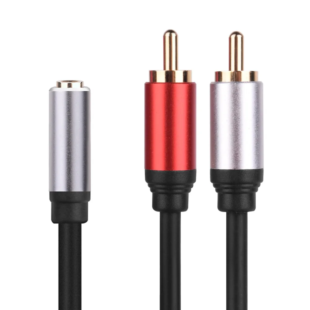 Stereo 3.5 Jack do 2 RCA Y kabel splittera 2RCA do 3.5mm AUX Adapter przewód Audio do komputera MP3 głośnik do telefonu kino domowe DVD