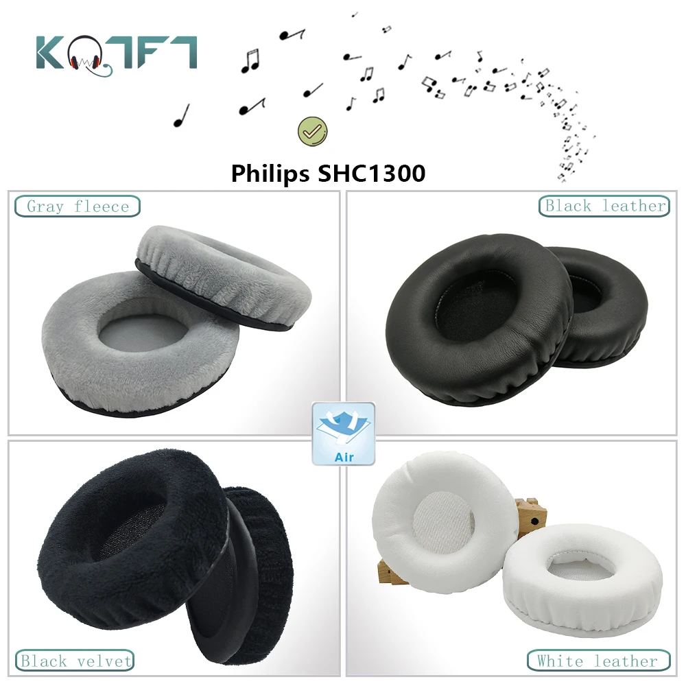 KQTFT flannel 1 Pair of Replacement Ear Pads for Philips SHC1300 Headset EarPads Earmuff Cover Cushion Cups