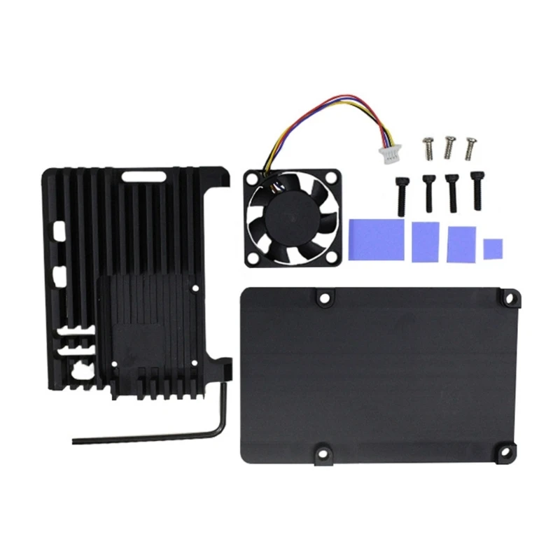 Metal Case Optional Passive Cooling Fan/Heat Dissipation Heatsink for RPI5 Board