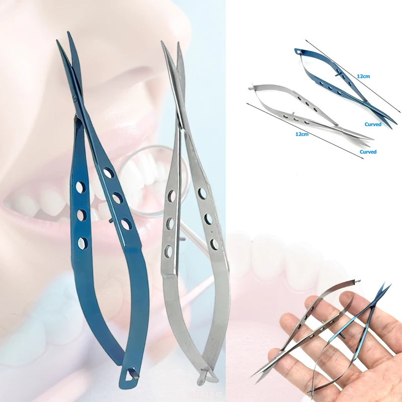 Ophthalmic Scissors Professional Curved Blunt Tip Conjunctival Autoclavable Stainless Eye Tool