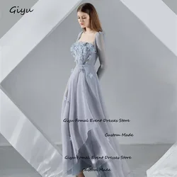 Giyu Fairy Lace Followers Evening Dress Square Collar Draped Ankle-length Prom Dress Summer Dress Weeding Party Dress