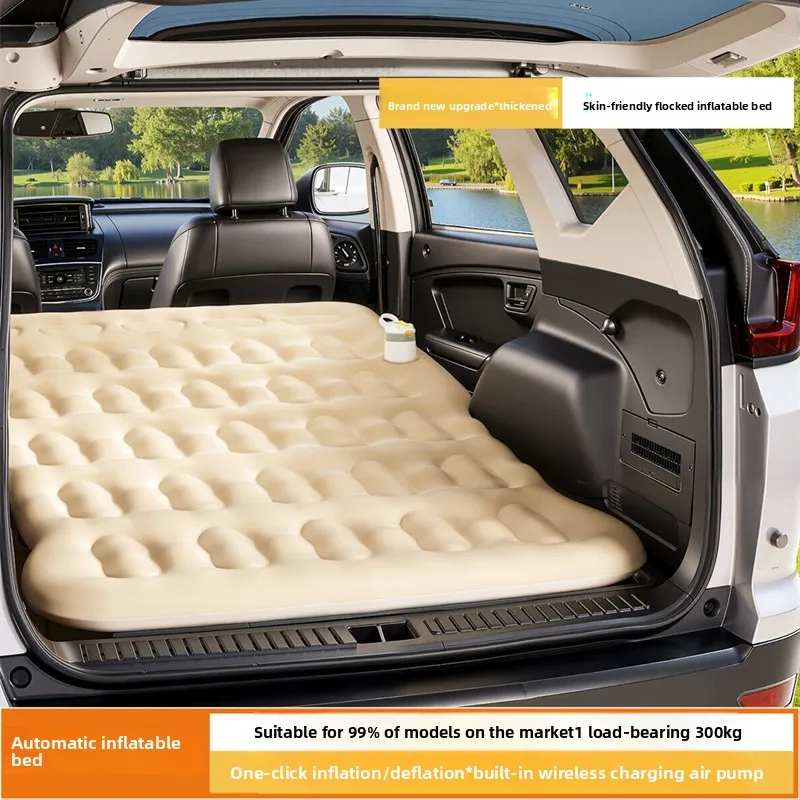One-Click Automatic Inflatable Sleeping Mattress for SUV, Car Rear Trunk Air Bed, Portable Rest Tool for Self-Driving Road Trip