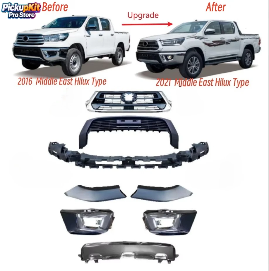 

High Quality 4x4 Body Kit Hilux 2016 (Middle East) to 2021 Revo Bumper Set