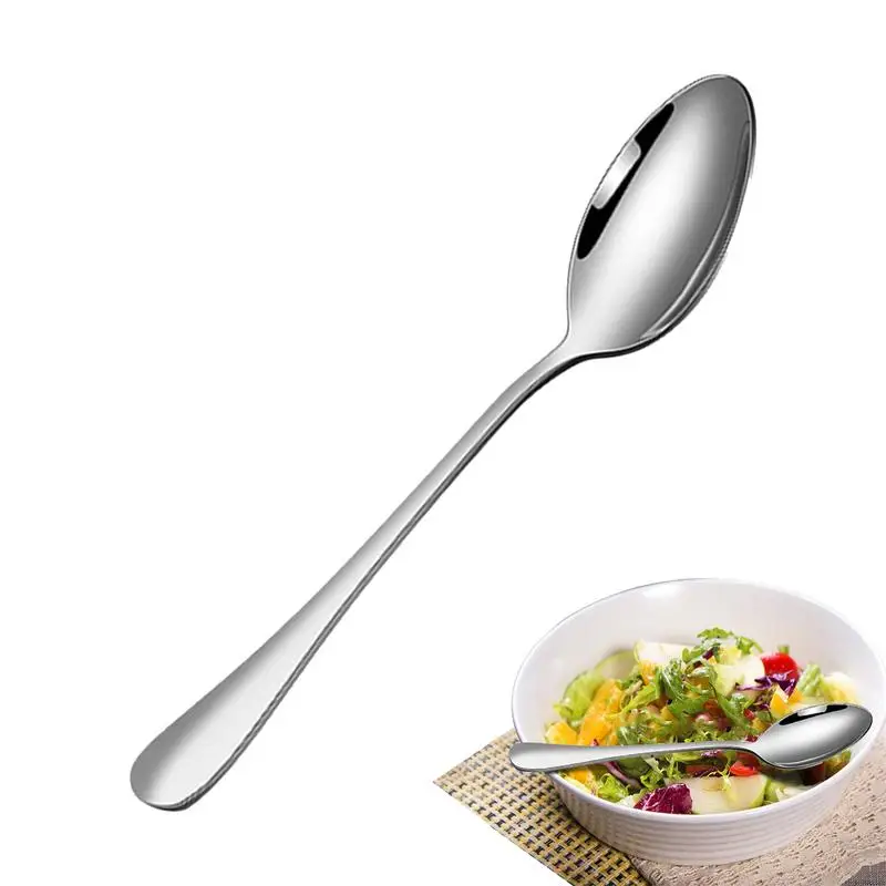 Serving Teaspoon portable Multifunctional Long Handle Serving Metal Spoons for Mixing Dessert home Kitchen tableware supplies