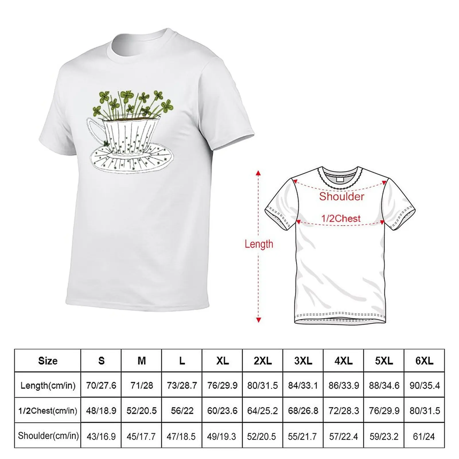 Lucky Cup of Clovers T-Shirt plus size clothes graphic t shirt vintage shirts men graphic