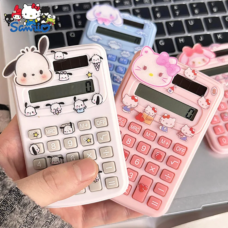 Sanrio 8-Digit Calculator Cinnamoroll Hello Kittly Mini Electronic Calculators Office School Supplies Accounting Tool Gift