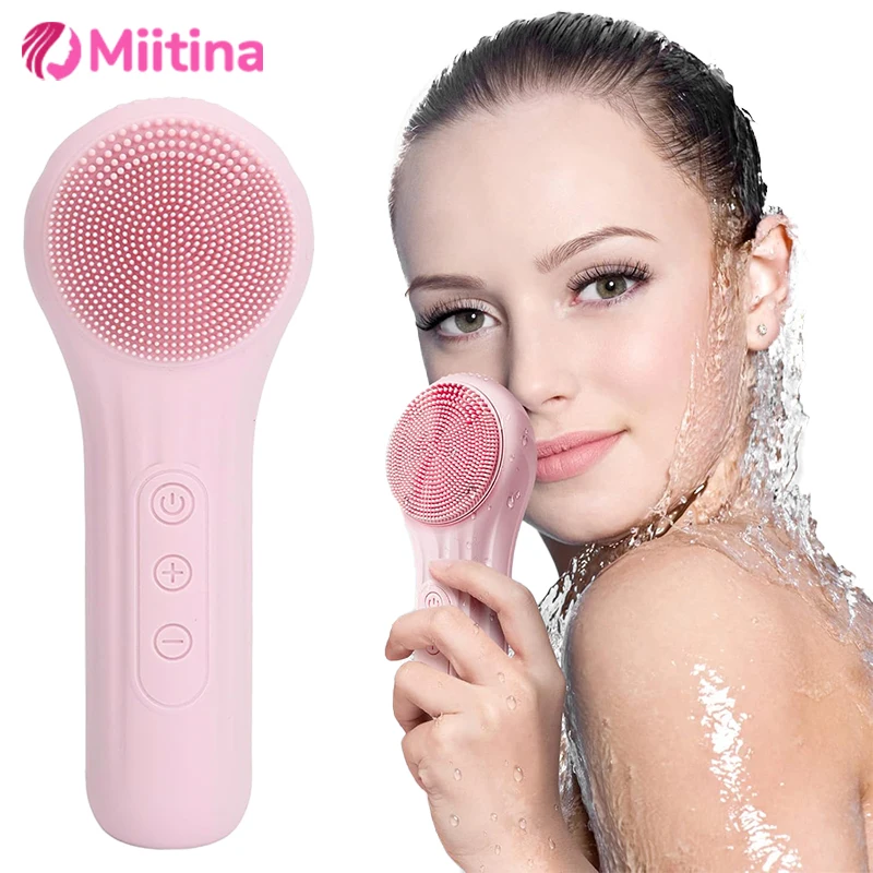 전기 페이셜 클렌징 브러시 실리콘 초음파 진동 딥 모공 블랙 헤드 청소 세척 스킨 케어 마사지 뷰티