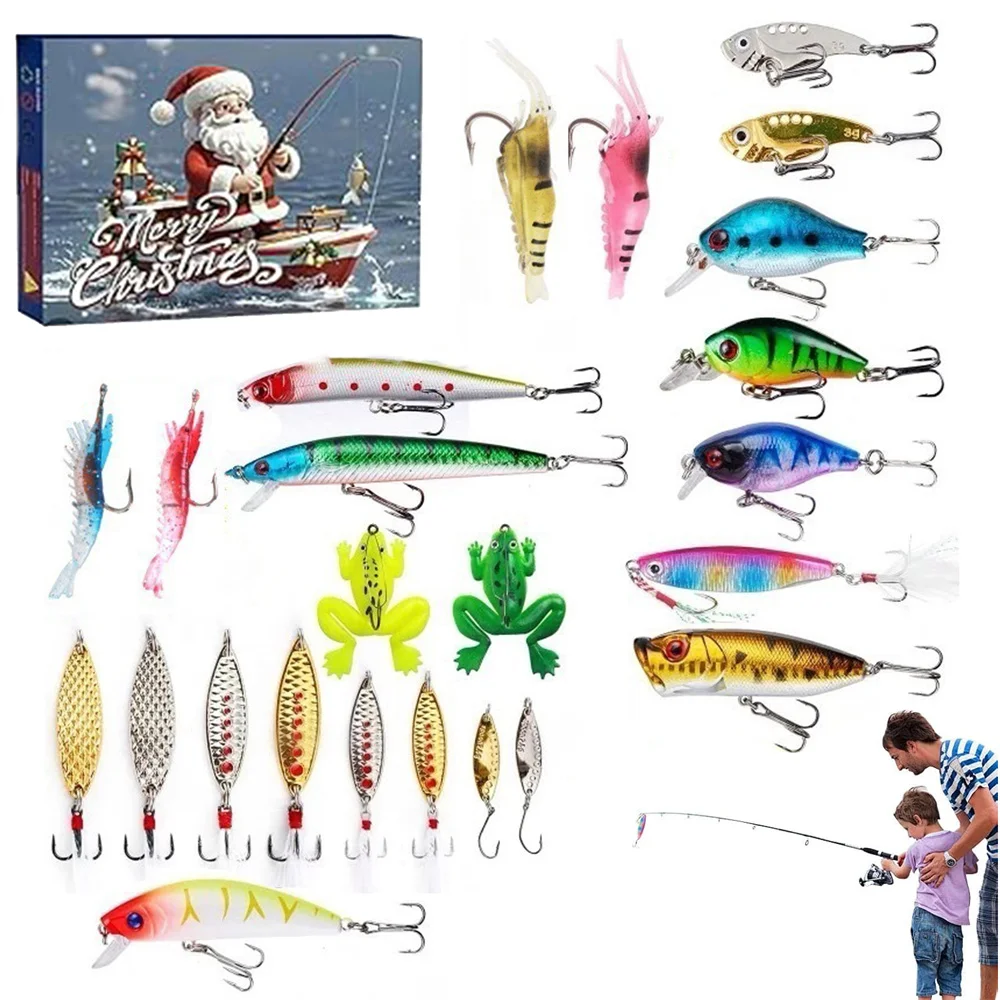 

Advent Calendar Fishing Christmas Countdown Fishing Advent Calendar 24Days of Christmas Countdown Calendar with FishingLures Set