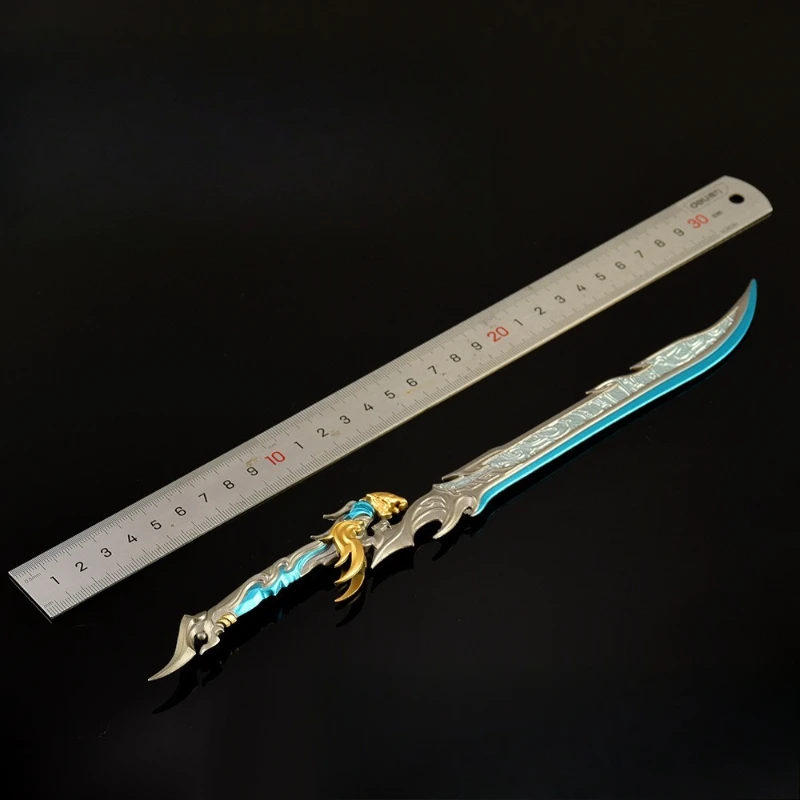 30cm/11.81in Naraka: Bladepoint Game Peripherals Exiled Star God's Knife Weapon Models Samurai Sword Metal Crafts Boy Toys Gifts