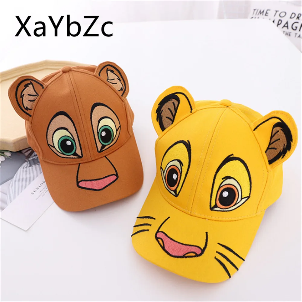 Summer New Children's Hat Spring and Autumn Sun Three-Dimensional Cartoon Embroidered Lion Style Baseball Cap