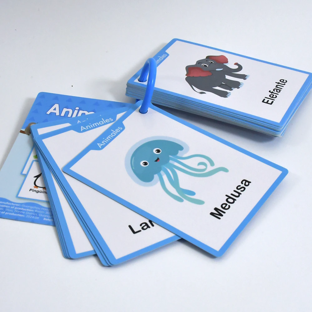 4 temas, frutas, verduras, alimentos, animales, partes del cuerpo, tarjetas de vocabulario español para niños, tarjetas educativas para escuela en casa, material didáctico