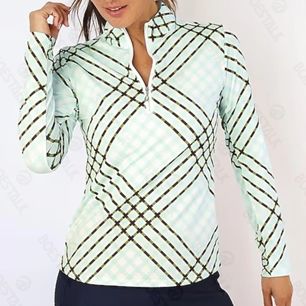 Women's golf and tennis clothes,fast drying,comfortable, high quality, long-sleeved breathable polo shirt, autumn and winter2024