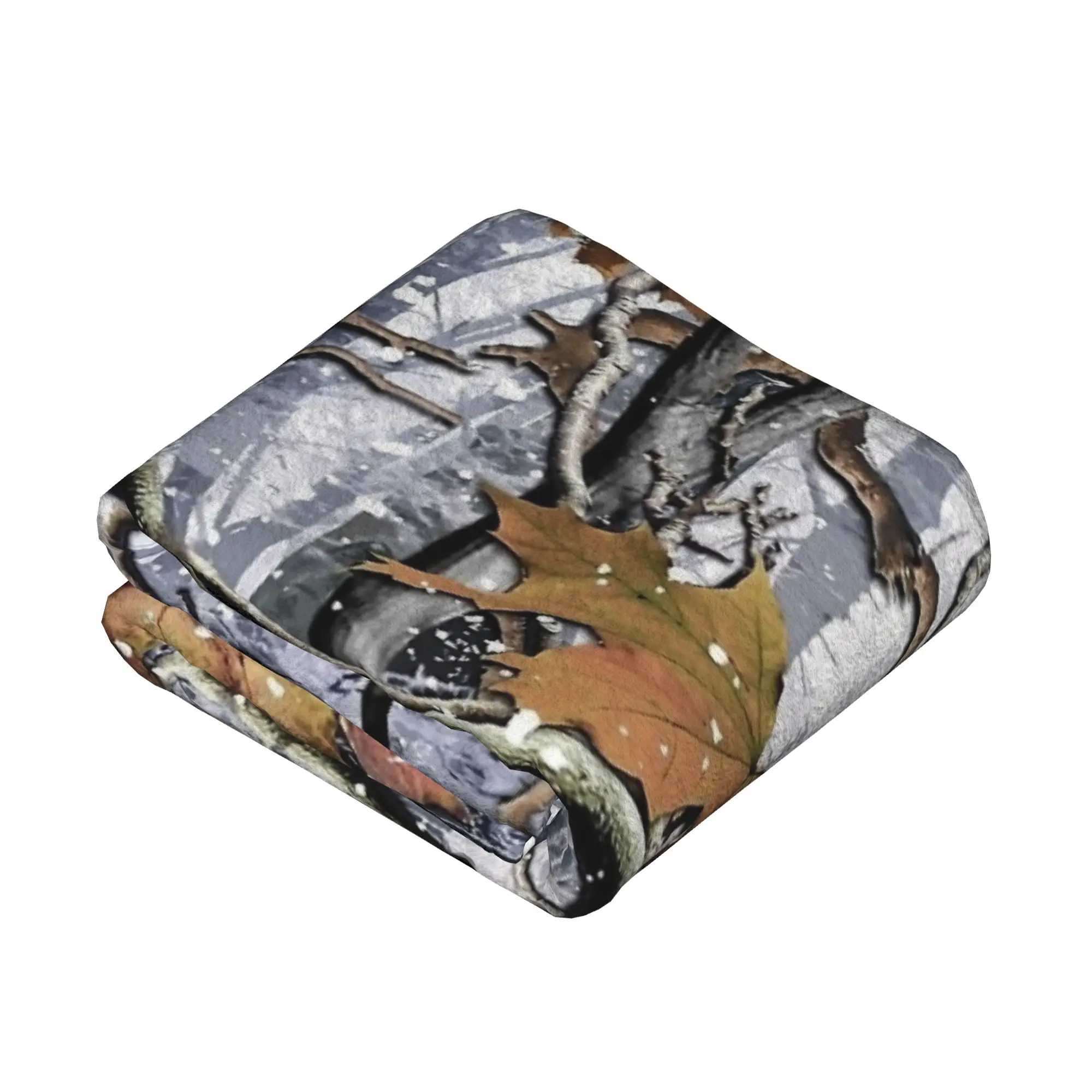 Hunting Camouflage Snow Pattern Blankets Flannel Tree Camouflage Warm Throw Blanket for Bed Bedroom Quilt