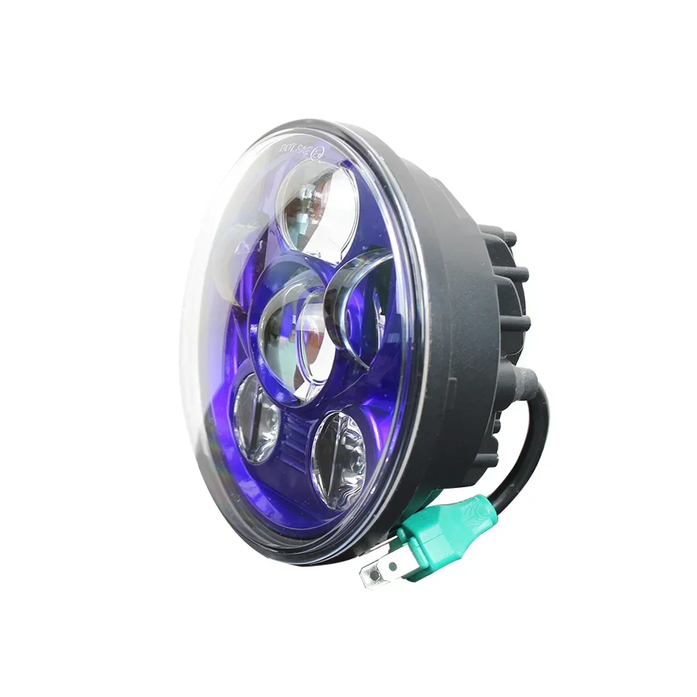 Farol led hi low beam para motocicleta harley, peças e acessórios, farol led de 5.75 polegadas