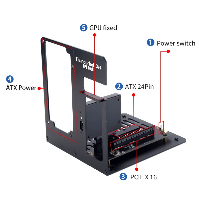 egpu thunderbolt 3/4 to pcie Graphics card external bracket stand