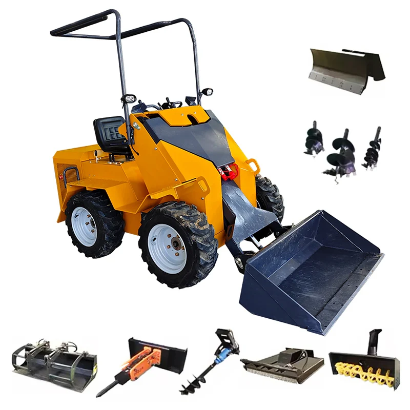 Customized China skid steer loader epa euro5 infront pallet fork mini skid steer loader