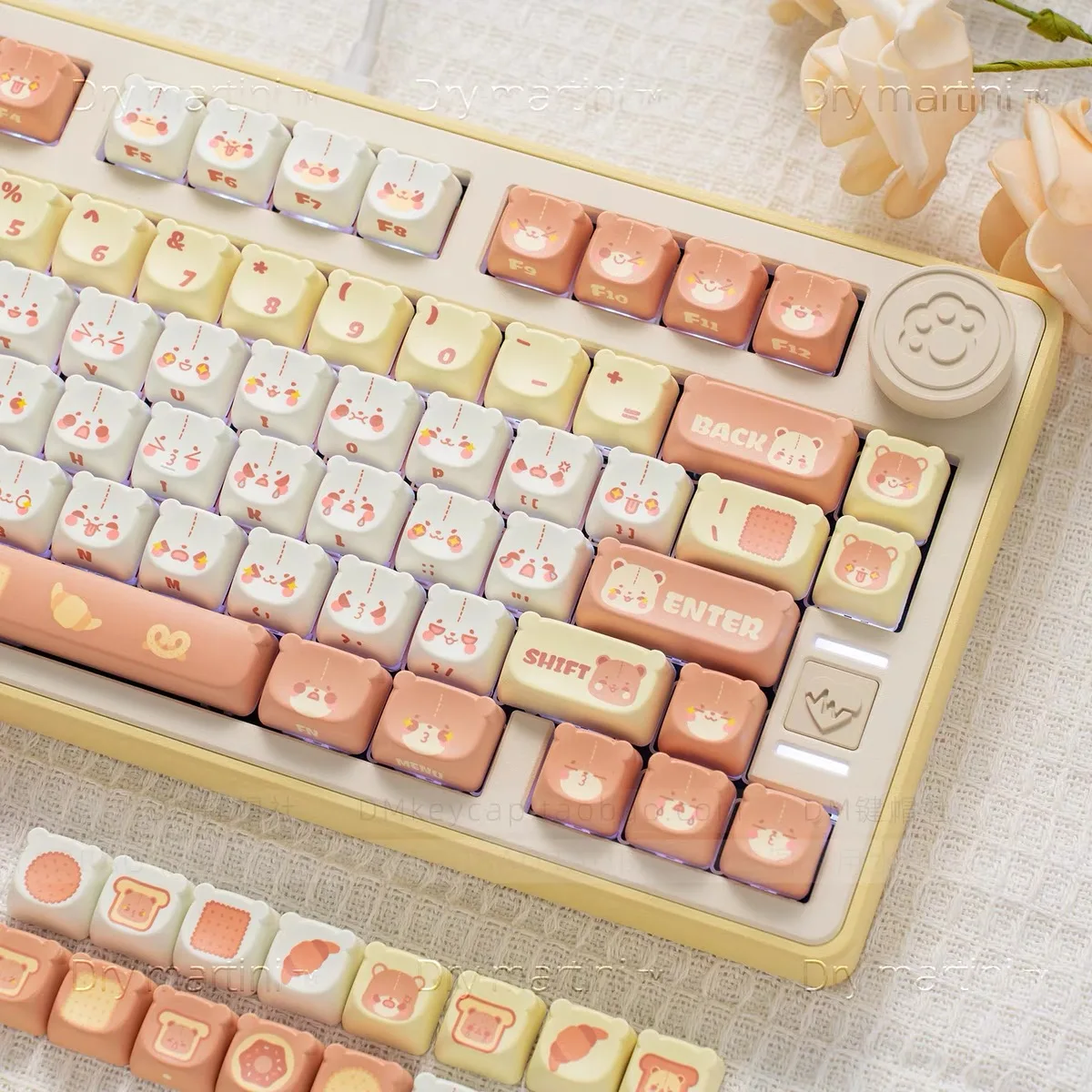 Imagem -02 - Cat Keycaps para Teclado Mecânico Presente Personalizado Sublimação Boné Bonito do Teclado 128 Chaves
