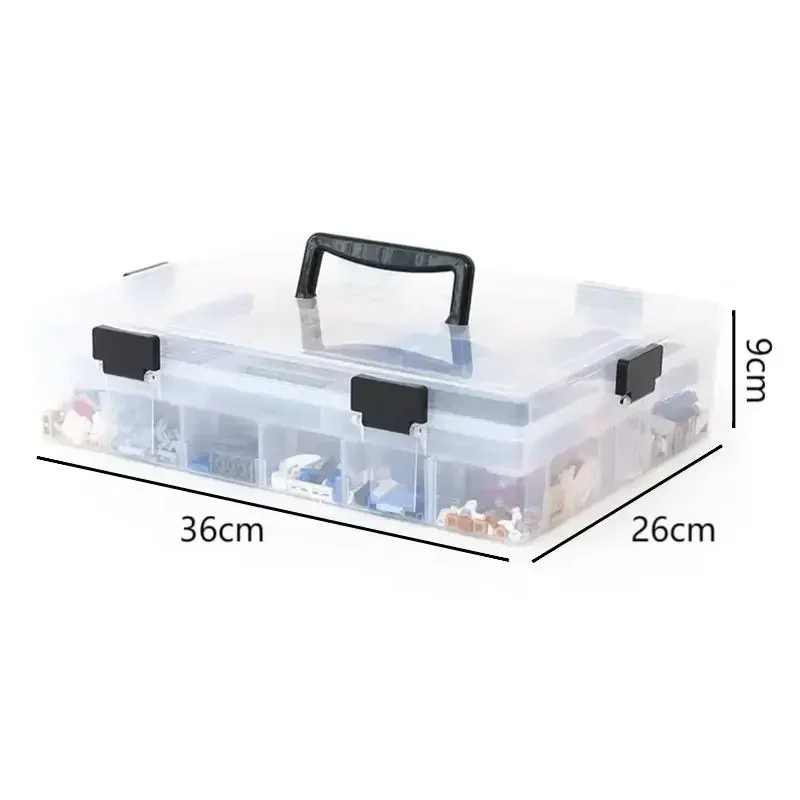 Double-layer Building Block Storage Box Large Capacity Screw Nut Plastic Organizer Hardware Small Parts Container Sort Tool Case