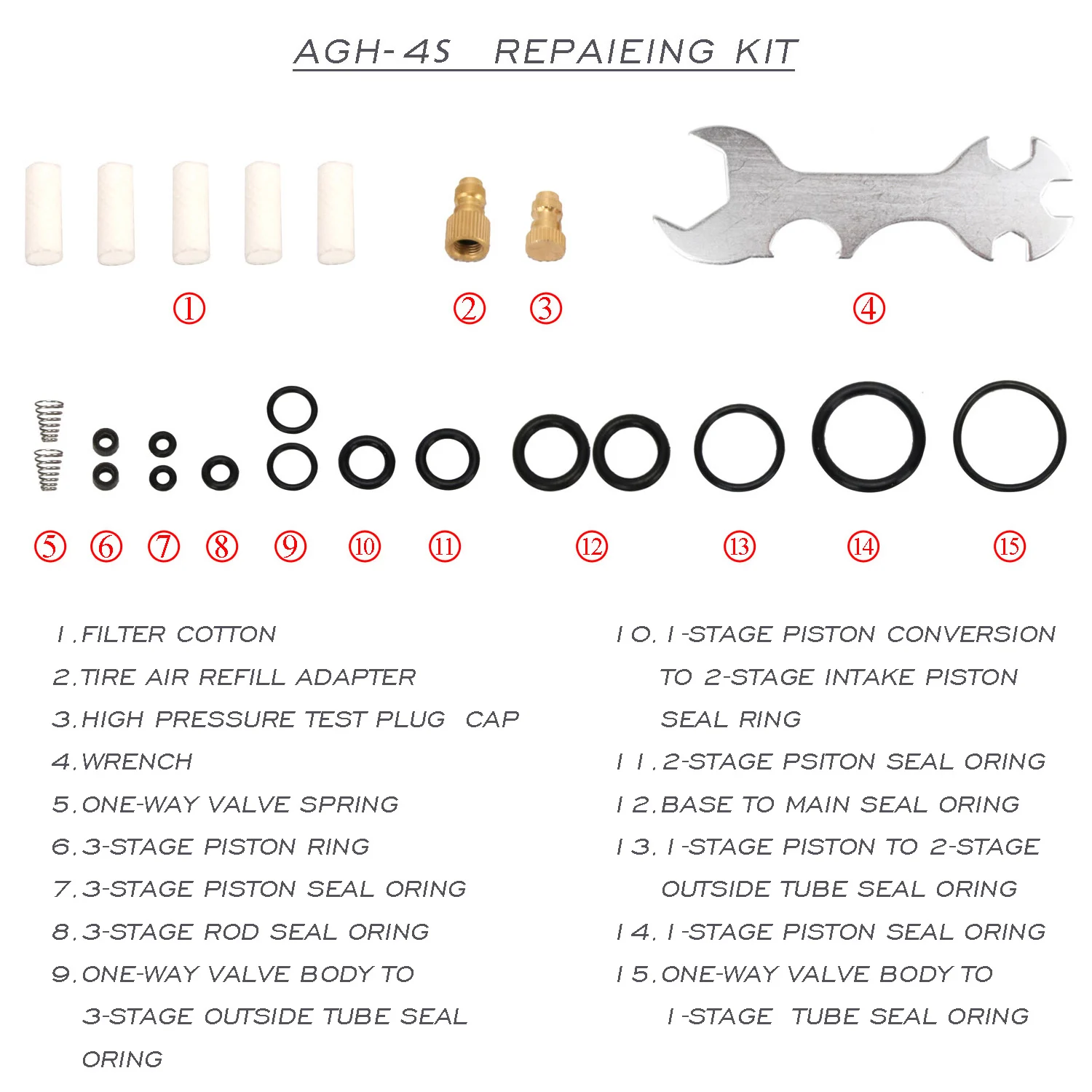 AGH-4S PCP Bomba De Mão, 4 Estágios, 4500Psi, 30Mpa, Filtro De Umidade Do Óleo, Enchimento, Paintball, Mergulho, Equipamento De Mergulho, Mini