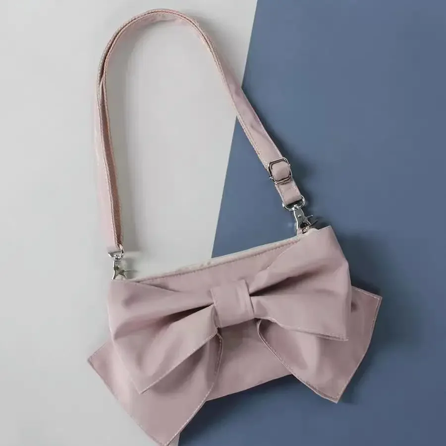 Borsa per ragazze FLAP Bow coreano Lady Fashion nuova cerniera solida borse a tracolla morbide borse piccola borsa da donna fresca All-match Designer