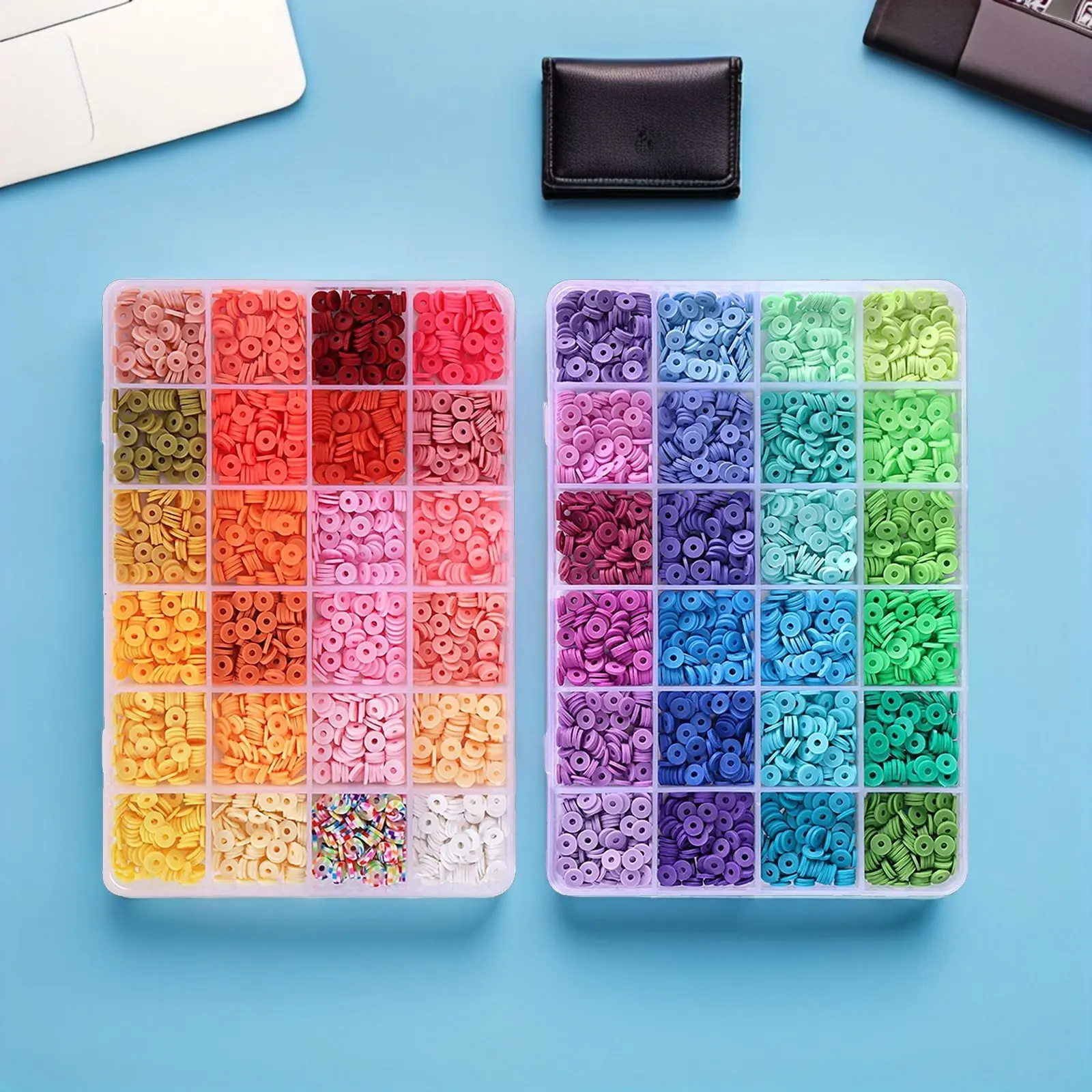 

1Set Polymer Clay Beads Kit for Bracelet Making DIY Jewelry Craft Creative Clay Bead Set with Storage Box for Adults Girls Kids