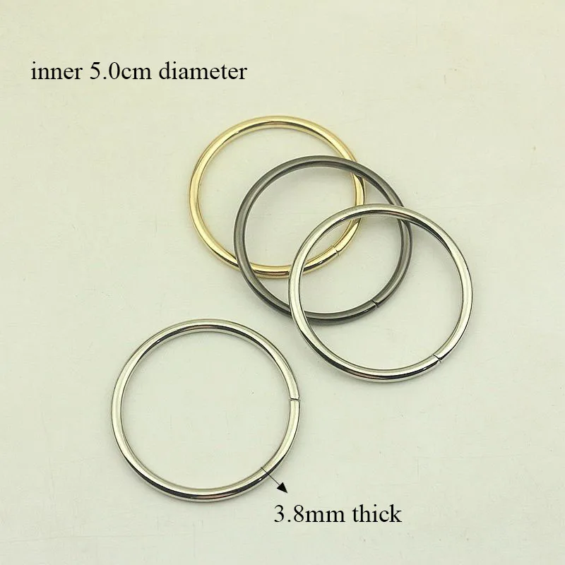 10Pcs Unwelded O Ring Metal Round Circle 50mm for Clothing Handbag Decoration Button Hardware Leather Crafts Accessories