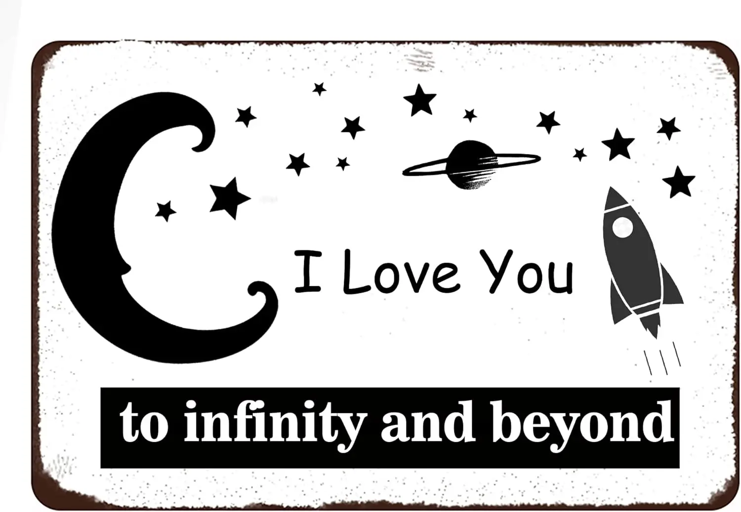 Vintage Retro Tin Sign Plaques Wall Decor Home Sign I Love You to Infinity and Beyond Metal Poster Funny Cave Bar Office