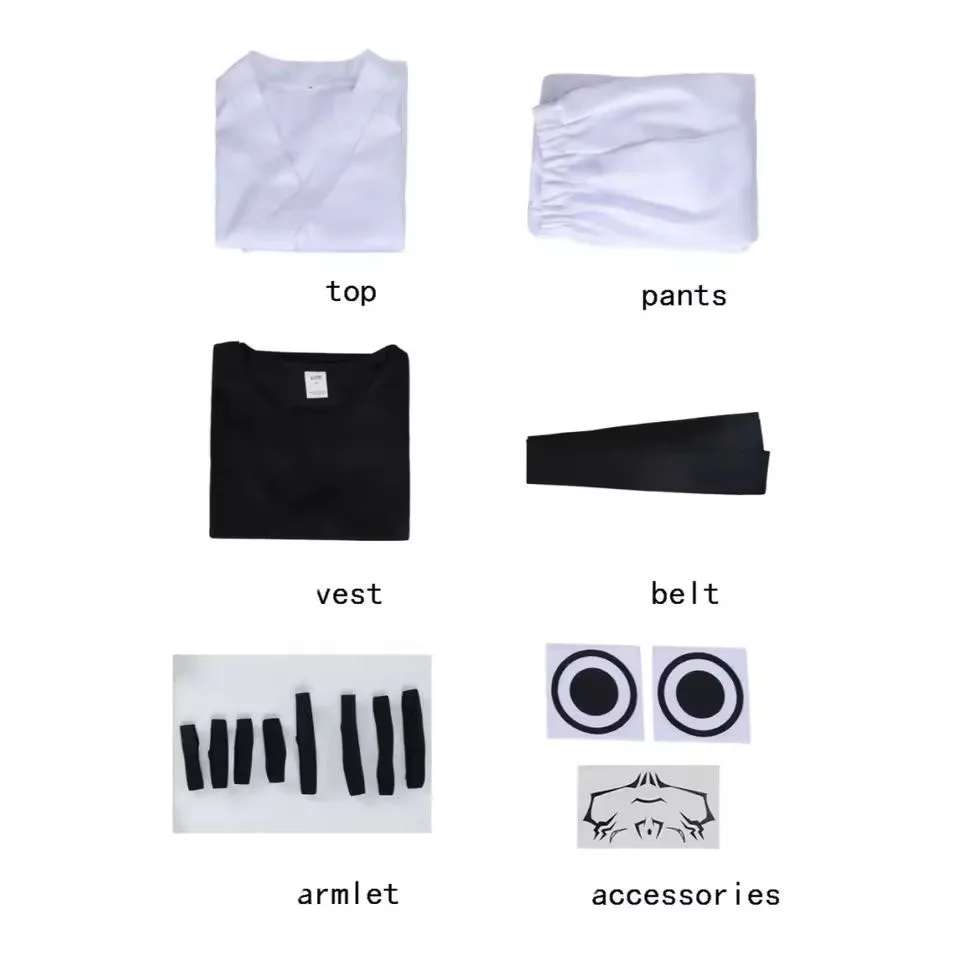 Ryomen Sukuna Costume White Kung Fu Suit with Tattoo Stickers Ryomen Sukuna as Megumi Showdown Cosplay Costume Full Set 2026 view 6