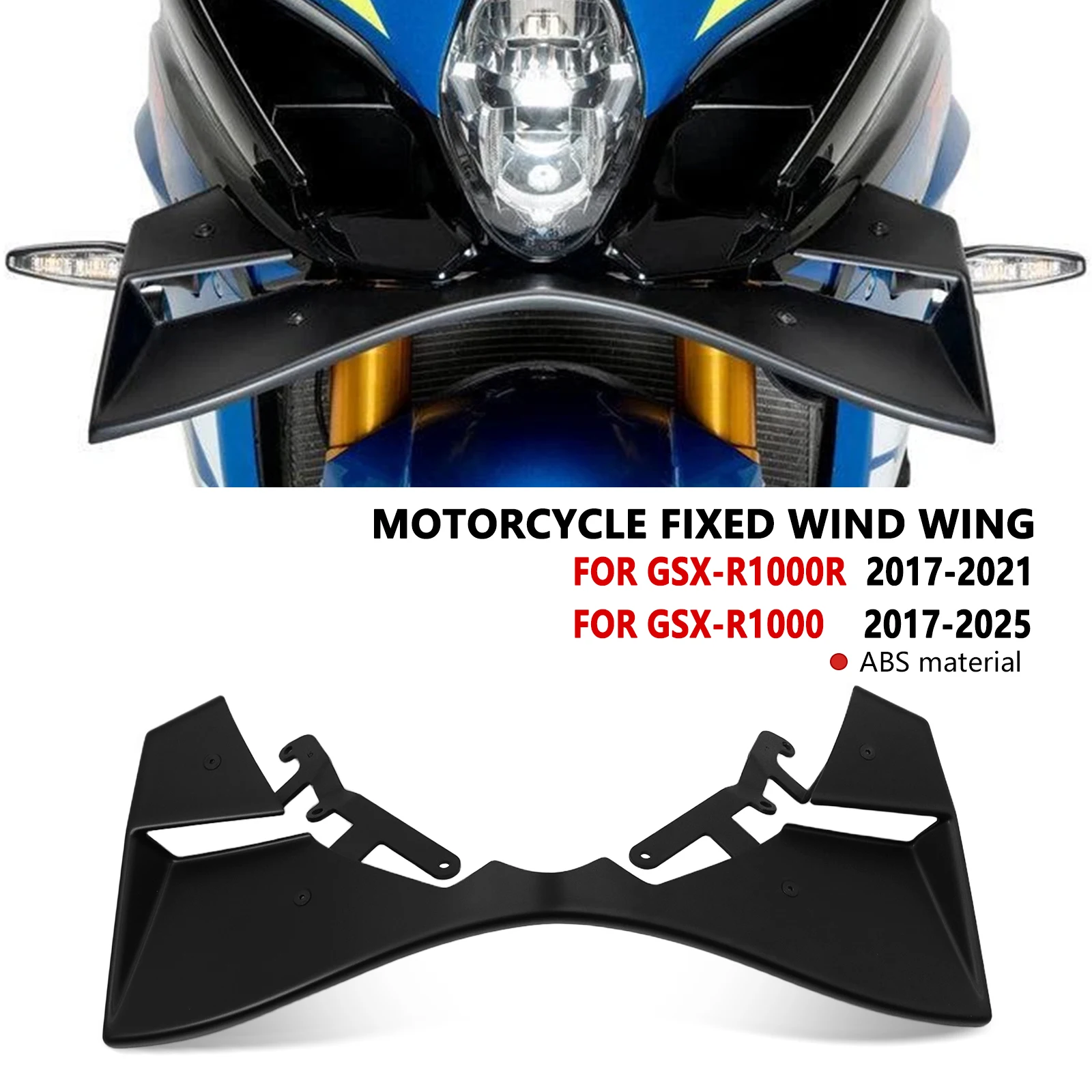 

Прижимная сила для мотоцикла, голые передние спойлеры, аэродинамическое крыло, передний спойлер для GSX-R1000 2017-2025 GSX R1000R 2017-2021