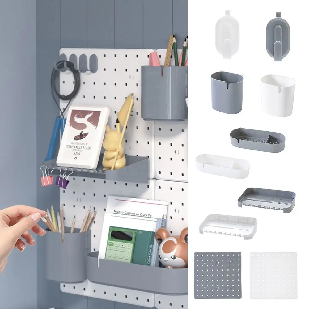 New PP Perforated Board Punch-free Household Multifunctional Storage Rack Desk Organization Bathroom