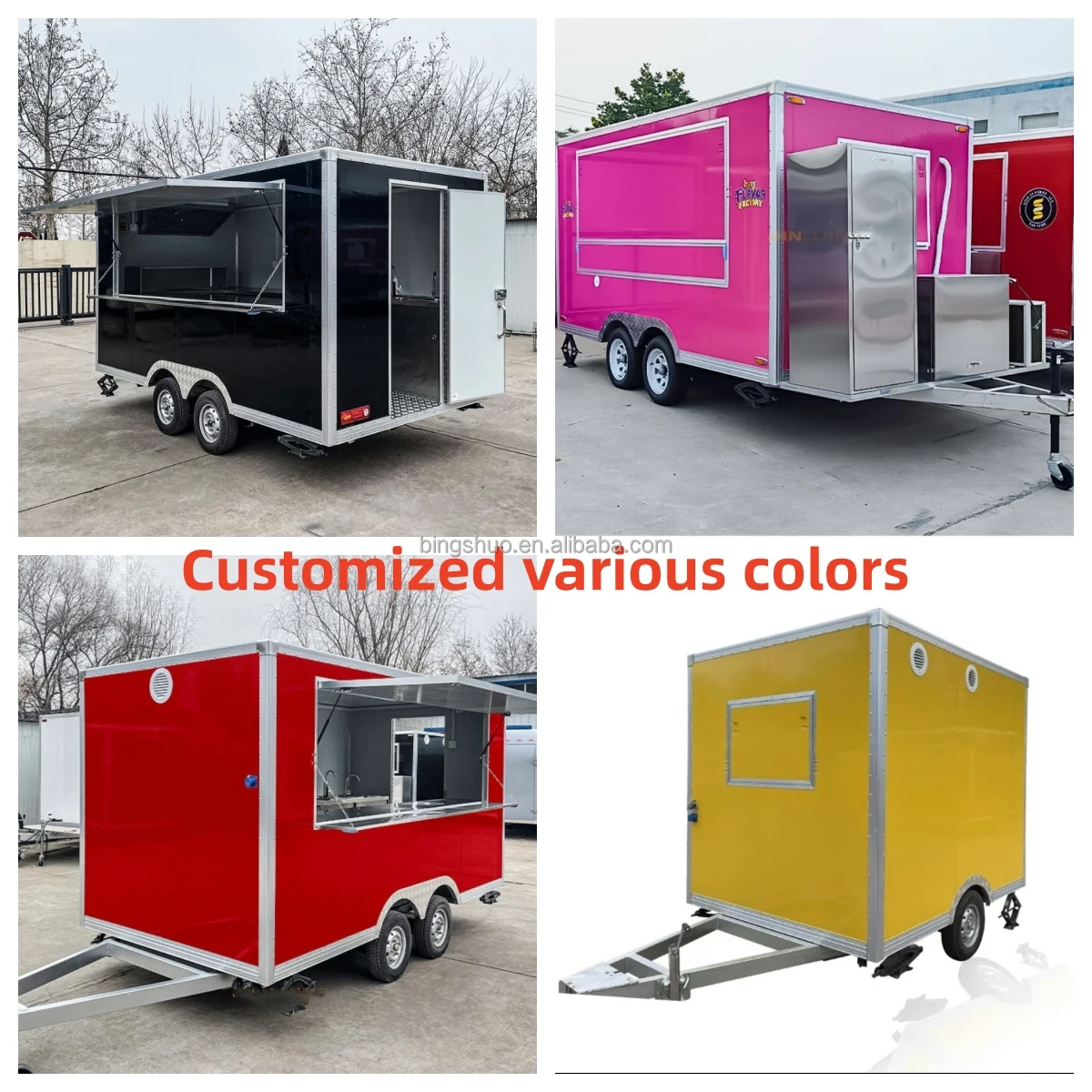 12ft Commercial Food Van Concession Street Mobile Food Truck Cart Fast Food Trailer For Sale Usa Europe Australia