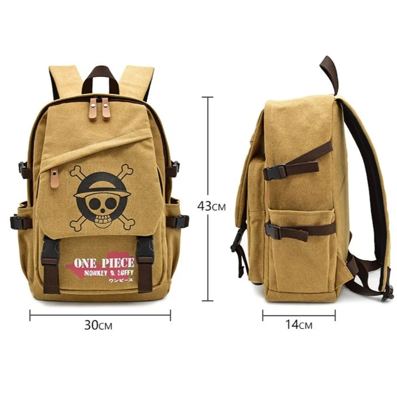 Anime One Piece Dragon Ball Korean Version Students Backpack Canvas Large Capacity Outdoor Wear Resistant Causal Bag Kids Gifts