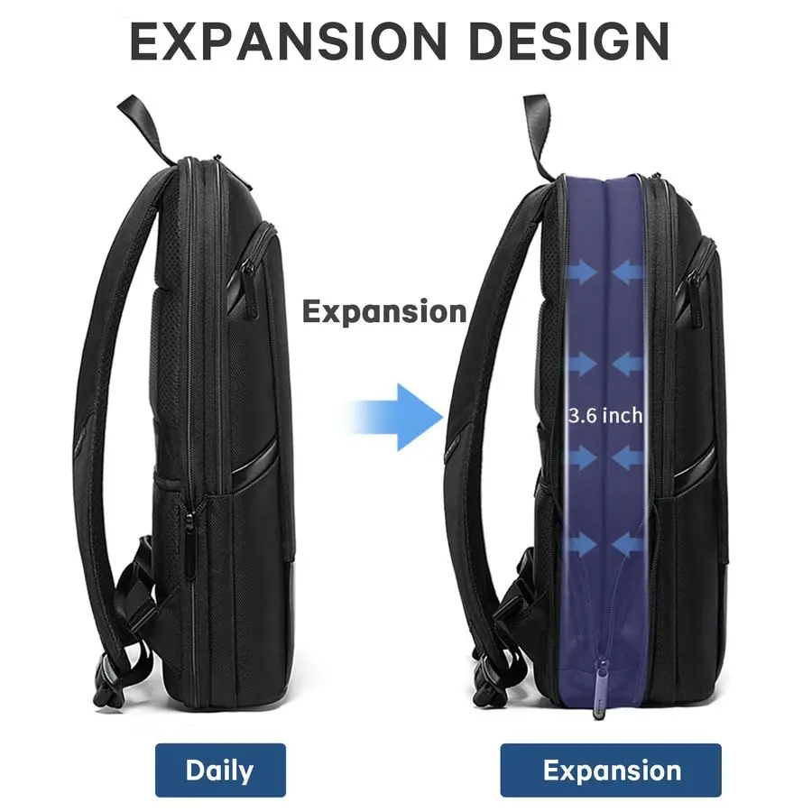 Slim Laptop Backpacks 17.3inch,Expandable Business Work Backpack for Men and Women Large