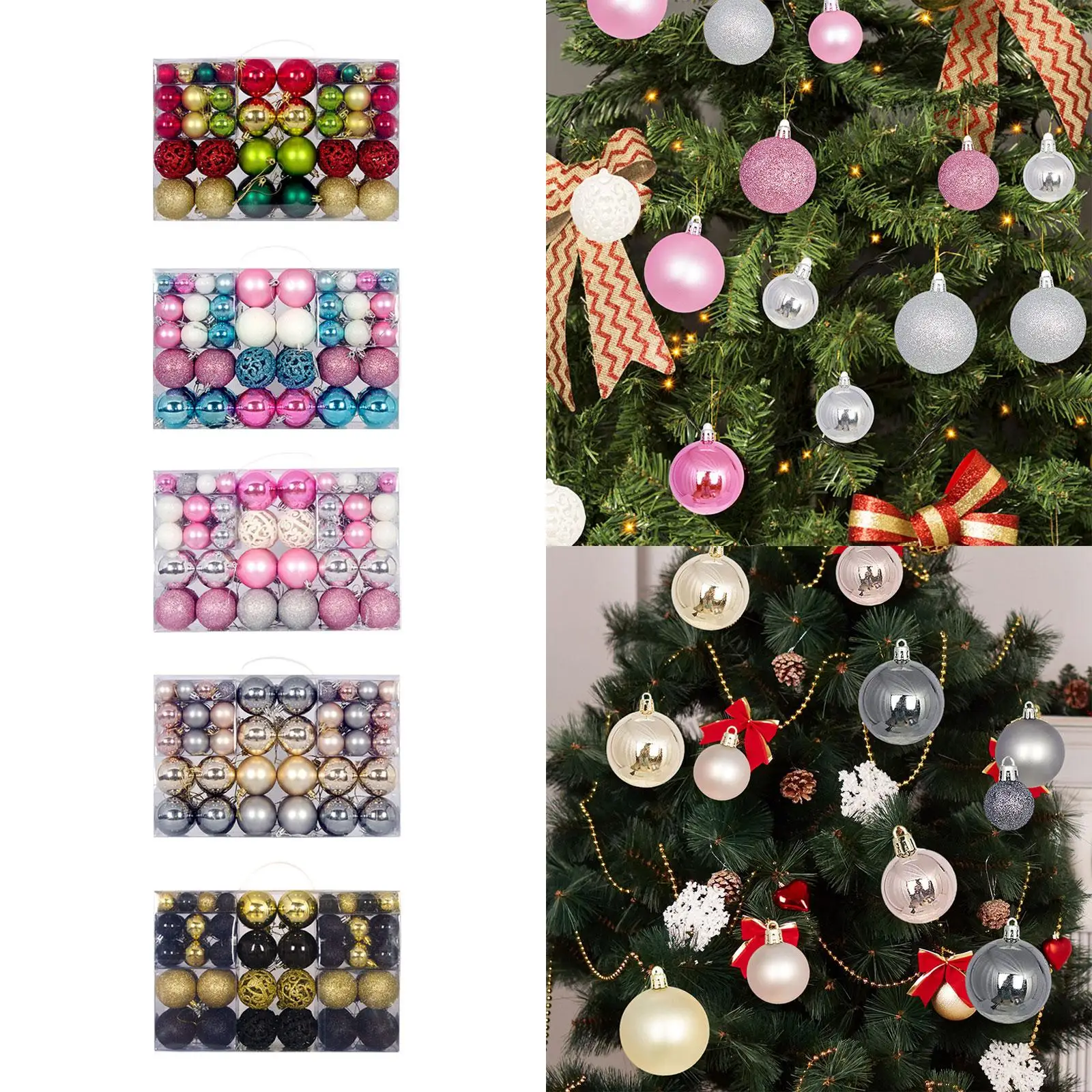 

100x рождественские шары, украшения, рождественская елка для внутреннего двора