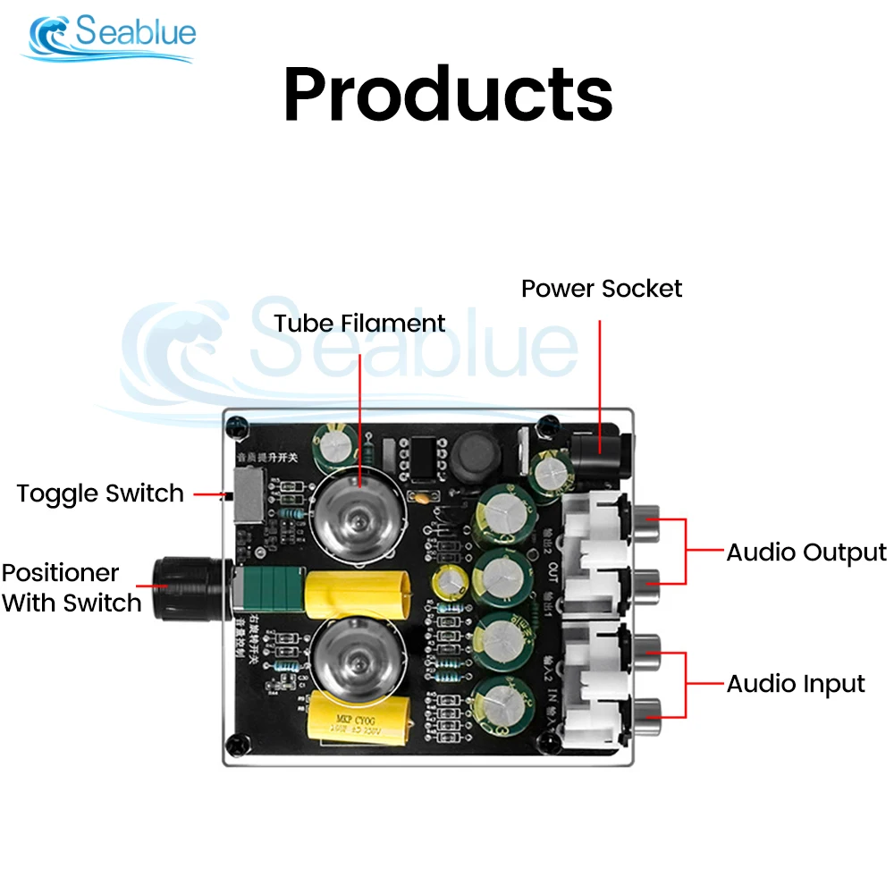 Upgraded 6K4 Tube Preamplifier Amplifiers HiFi Tube Preamp Bile Buffer Audio Amp Speaker Sound Amplifier Home Theater DIY