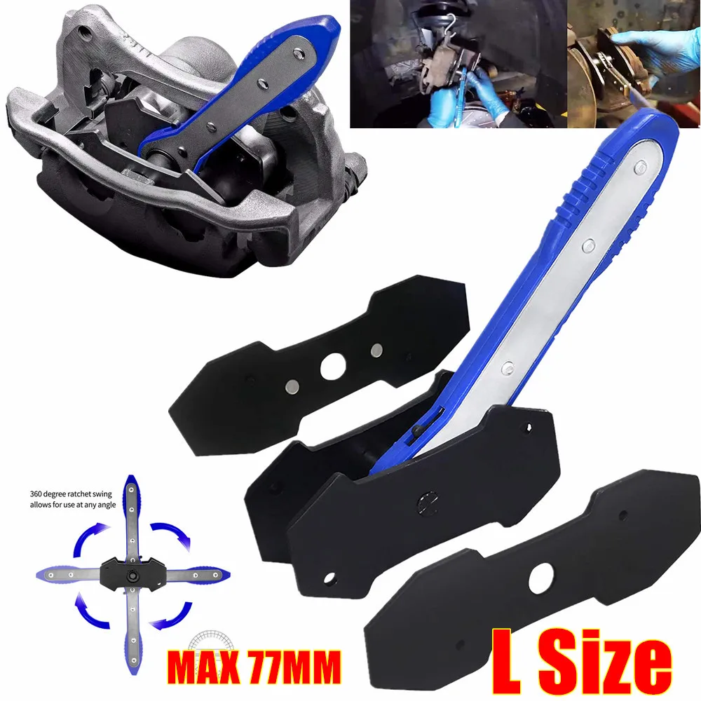

Blue Large 360 Degree Brake Caliper Press Pistons Install Tool Ratchet Brake Piston Wrench Caliper Compression Tool