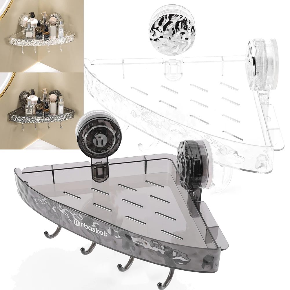 

Клейкий органайзер для душа в ванной комнате с 4 крючками, настенный органайзер для шампуня-кондиционера, водонепроницаемый для кухни и ванной комнаты