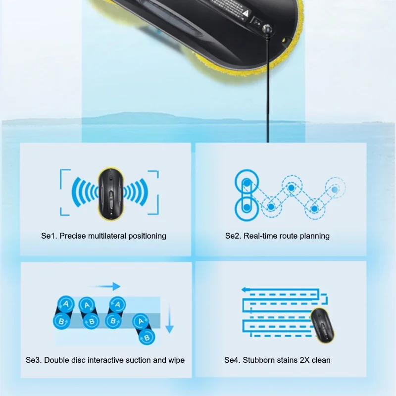 المنزلية 220 فولت نافذة روبوت لأغراض التنظيف رقيقة جدا الجسم المنزل التلقائي ذكي نافذة كهربائية تنظيف الزجاج قطعة أثرية