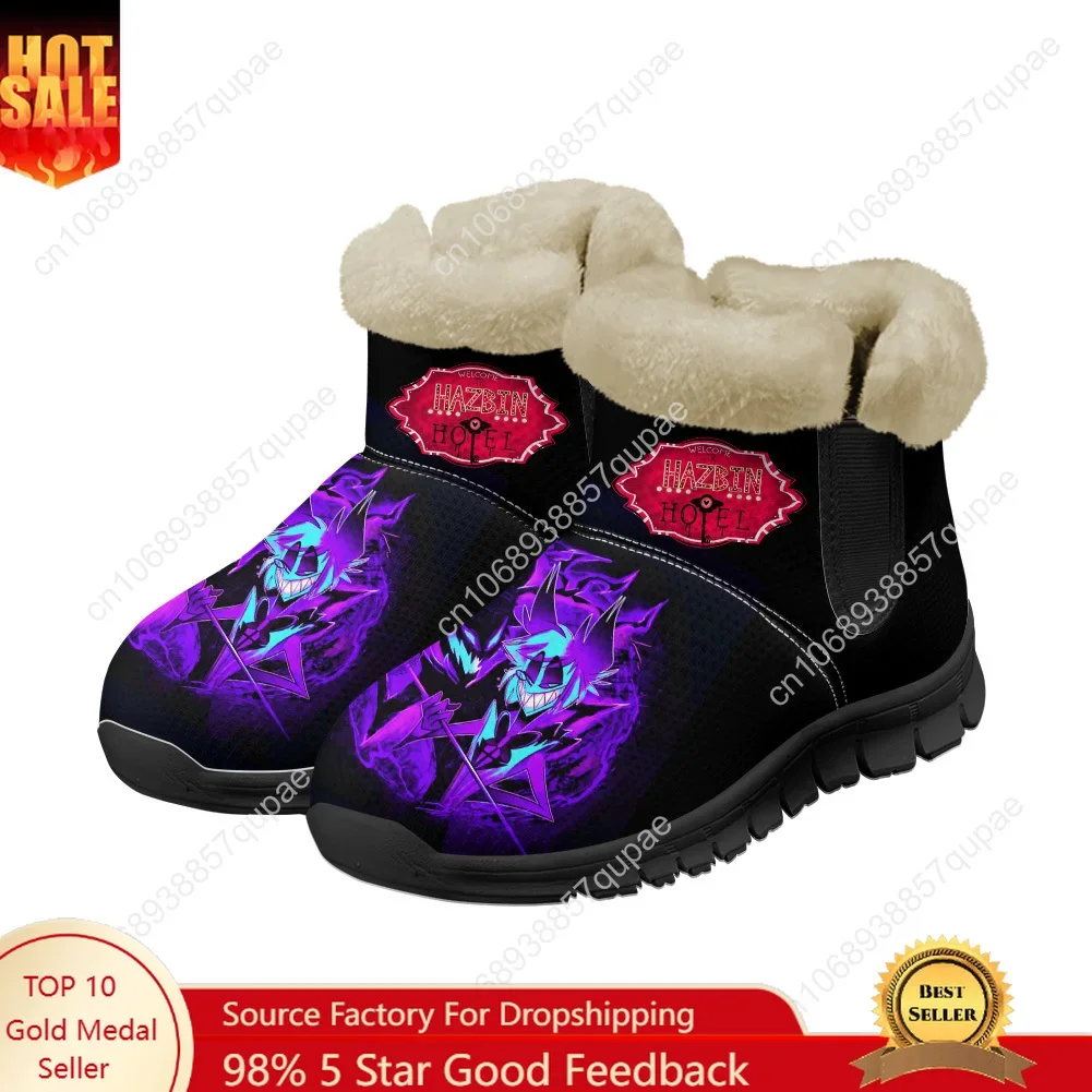 H-Hazbin Hotel Snow Boots Chucky Cartoon Cute Men Women Teenager Keep Warm Shoes Casual Snow Shoe Couple Sports Customized Boot
