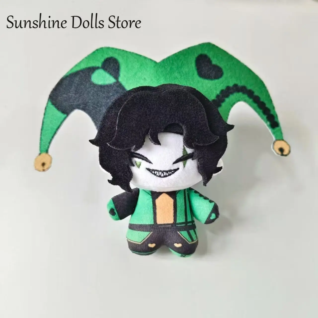 10CM 미니 인형 애니메이션 서커스 하레퀸 피에로 플러시 코스프레 귀여운 봉제 인형 바디 펜던트 키체인 소품 팬 장난감 크리스마스 선물