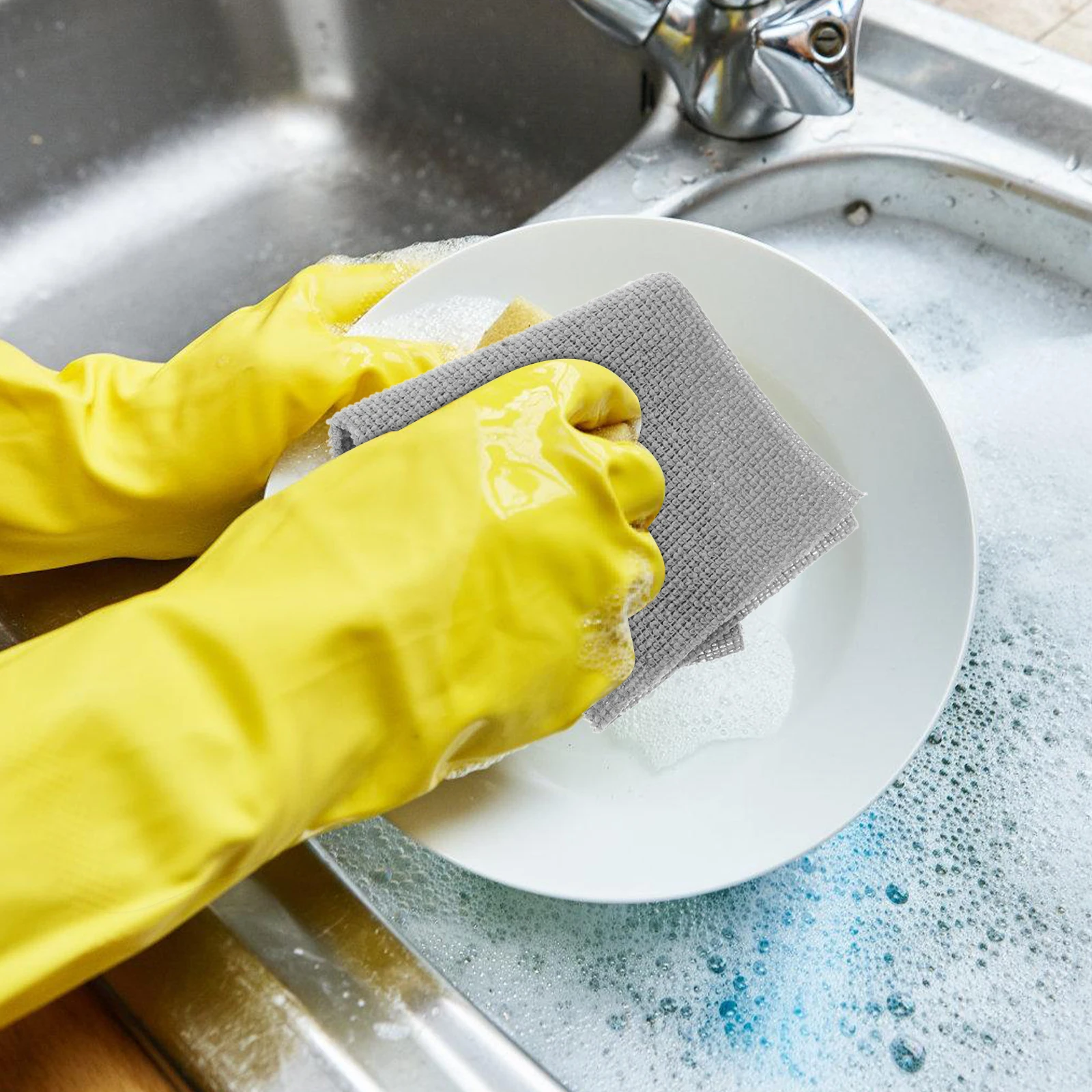 

Kitchen Towels Dishwashing Cotton Rags Oil Non-Scratch Multi-Function Dish Cloths Washcloths For Kitchen