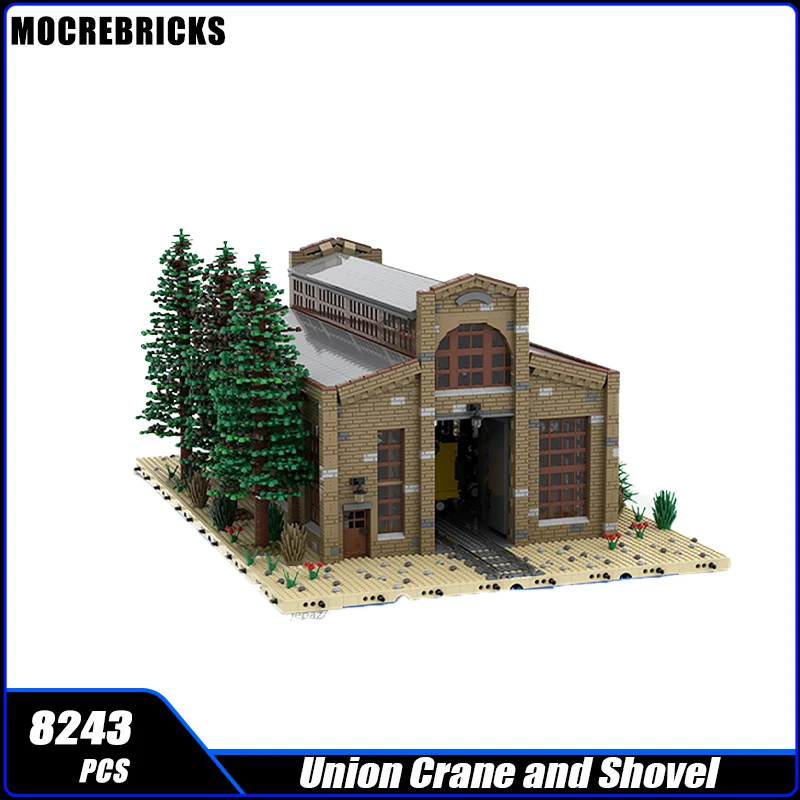 City Railway Construction Union Crane and Shovel Warehouse Model Building Blocks Children's Birthday Toys Christmas Gifts