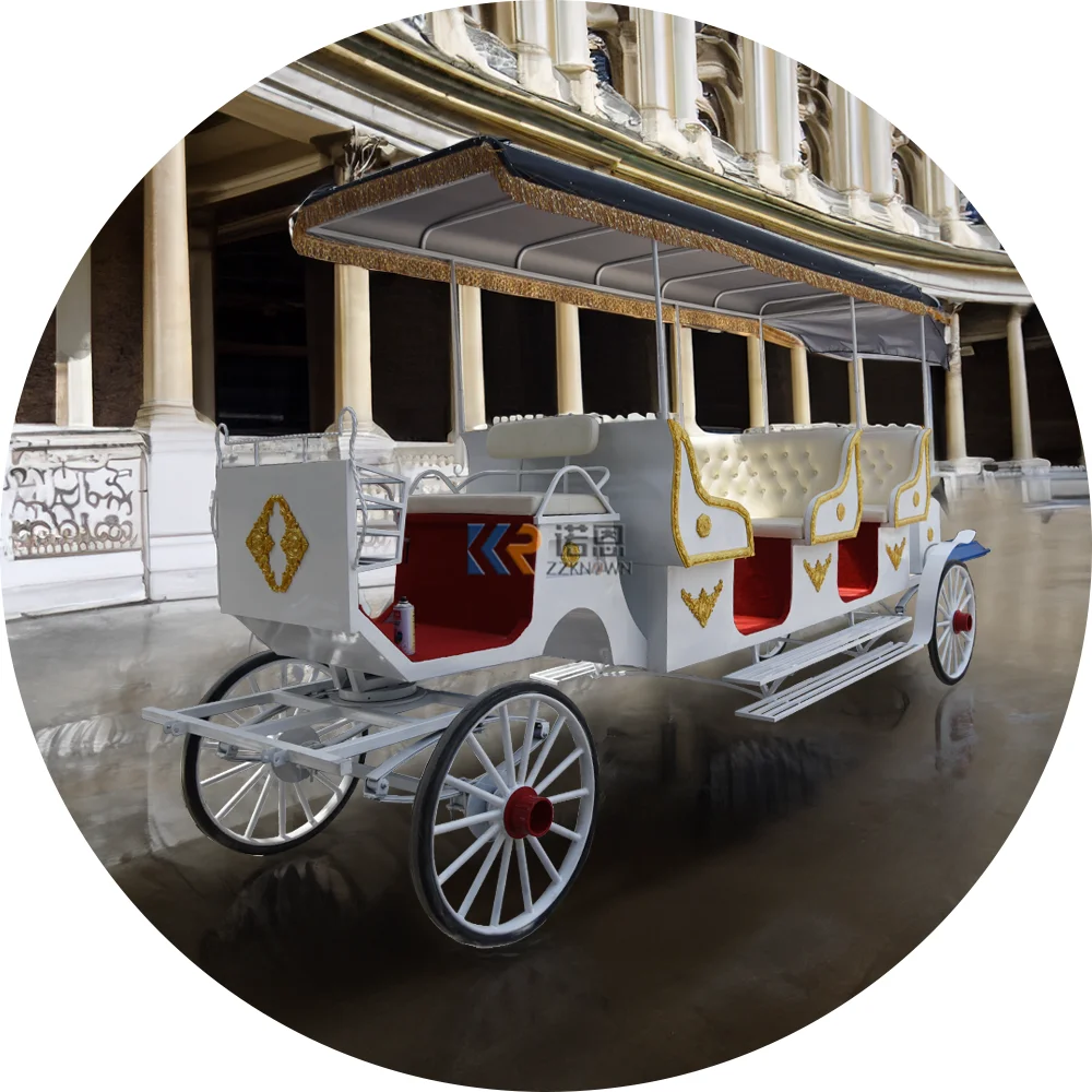 

Customized Electric Sightseeing Car Horse Carriage Cart Europe British Style Royal Horse Drawn Wagon