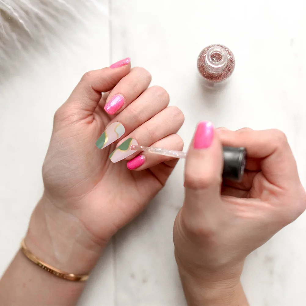 48 قطعة النساء اضغط على الأظافر غطاء كامل الأظافر كاذبة نصائح النمط الفرنسي موضة مشرق اللون لصالون Diy بها بنفسك الزفاف حفلة موسيقية يؤرخ هدية #5