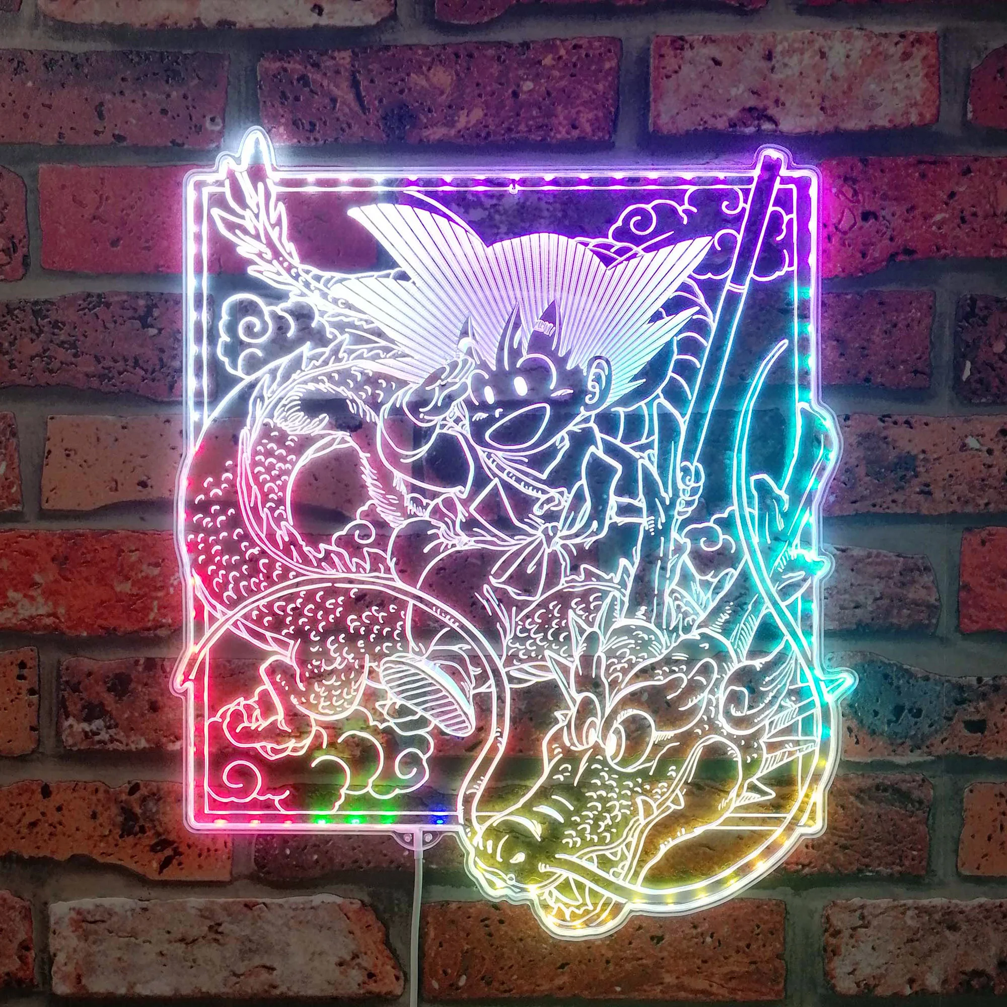 DragonGoku Dynamic RGB Edge Lit LED Sign, Game Room Decor, Gaming Night Light