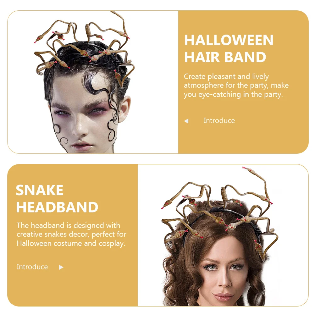 Snake Headband Halloween Costume Party Cosplay Accessory Creative Reptile Design Lightweight Comfortable Wear for Women Girls